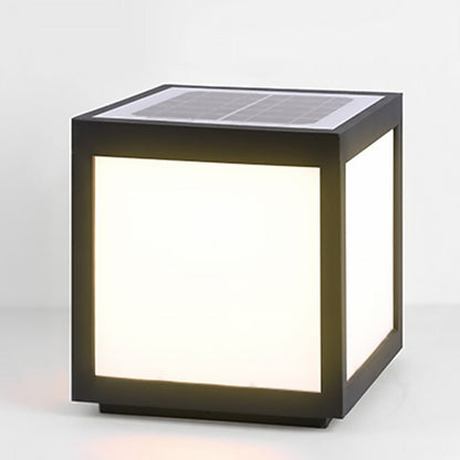 Black Square Cube Outdoor Post LED Pier Mount Light