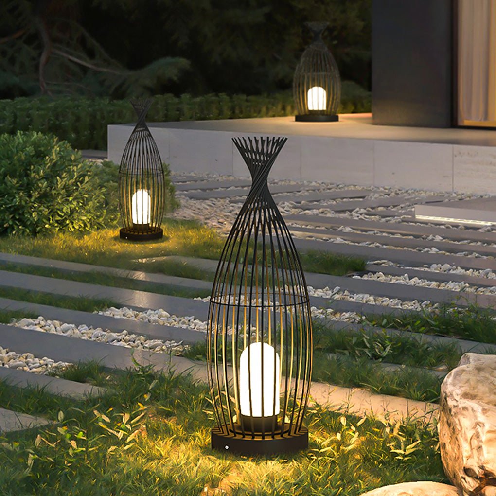 Industrial Courtyard Waterproof Caged LED Floor Lamp