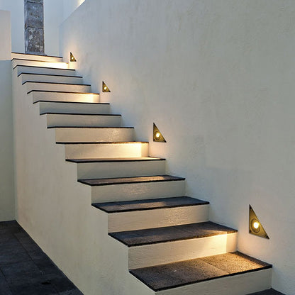 Triangle In-Wall Step Lights 110-220V LED Outdoor Wall Mounted Stairs Lights for Courtyard Garden