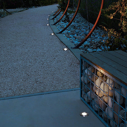 Poolside Deck Waterproof LED Chrome Recessed Well Step Lights Garden Lawn Inset Lighting