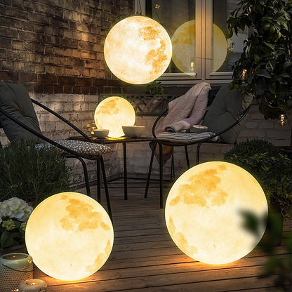 Outdoor Resin Moon Texture Chandelier Waterproof Landscape Decorative Lighting