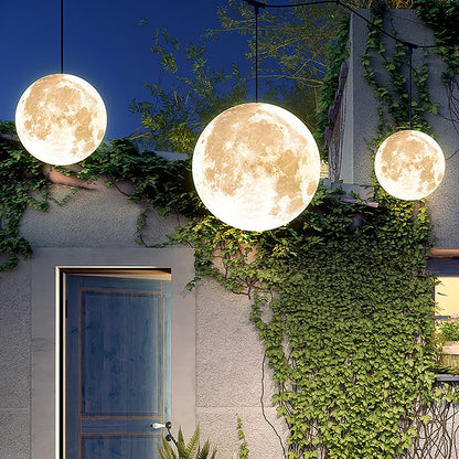 Outdoor Resin Moon Texture Chandelier Waterproof Landscape Decorative Lighting