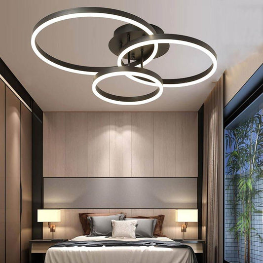 Modern 3 Circle Gold Flush Mount Light Ceiling Light 3 Lights