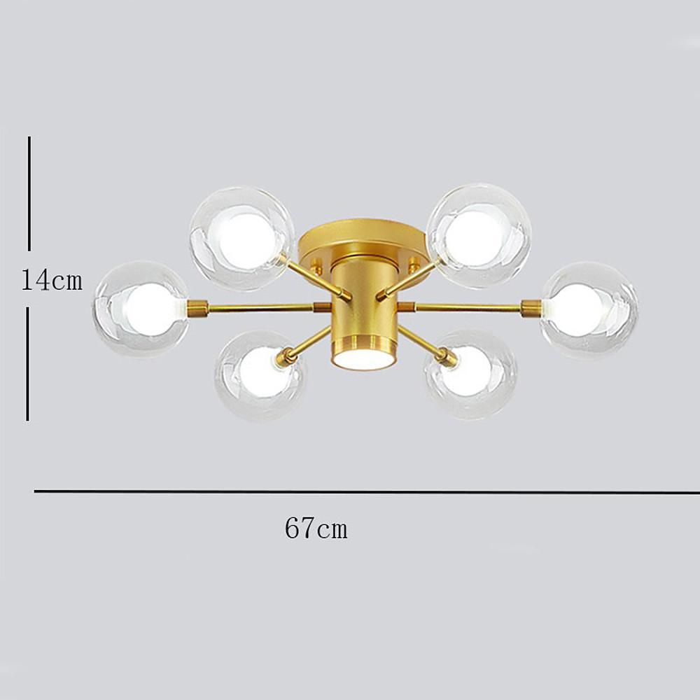 Globe Metal Glass Industrial LED Flush Mount Ceiling Lights for Bedroom