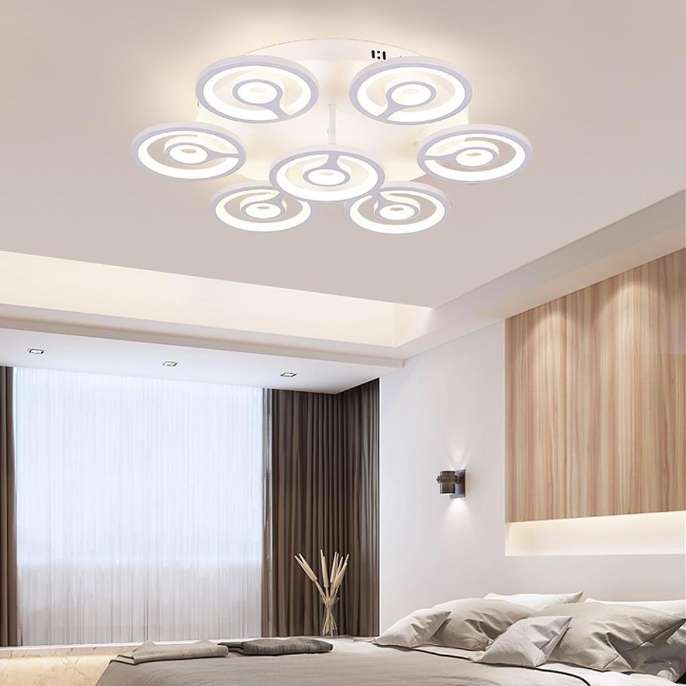 Round Flower Shaped LED Modern Flush Mount Lighting Ceiling Lights Hanging Light