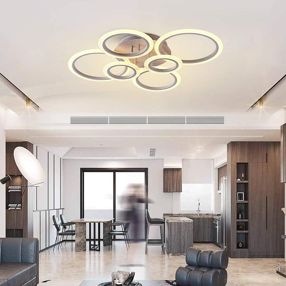 Circles Aluminum Acrylic Cluster Style Design Flush Mount Lighting LED Living Room Bedroom Ceiling Lights