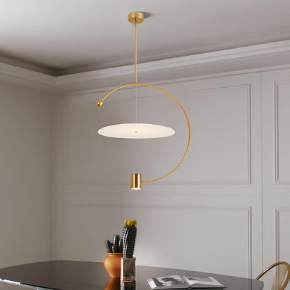 Electroplated Metal Semi Circular LED Gold Nordic Pendant Lighting