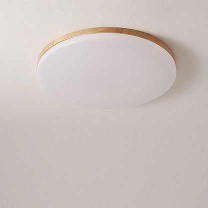 Circular Minimalist Flush Mount Dining Room Light Bamboo Acrylic LED Ceiling Lights