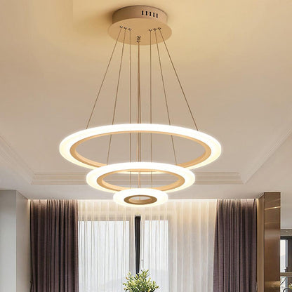 Adjustable 3 Circles LED Modern Pendant Lighting Chandelier