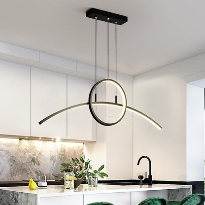 Curve Circle Pendant Lighting Metal Modern Pendant Lighting for Kitchen