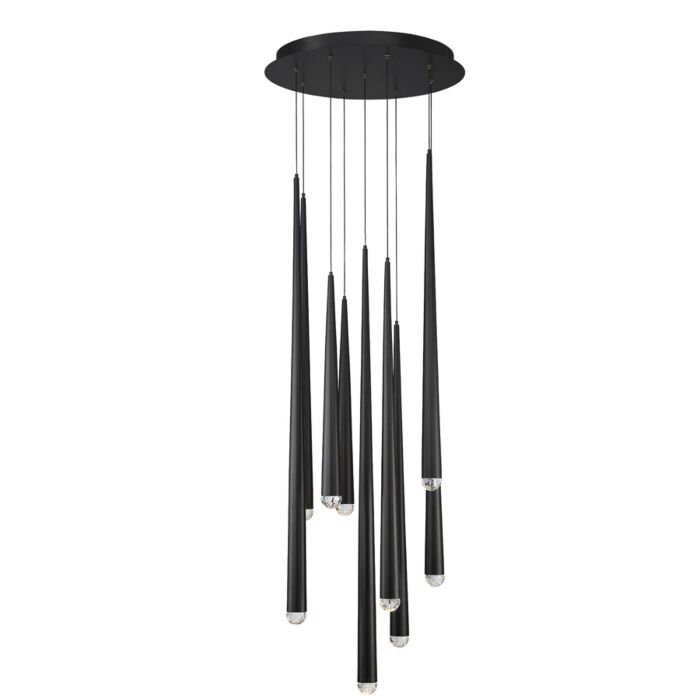 Cascade 9-Light LED Pendant in Black