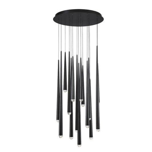 Cascade 15-Light LED Pendant in Black