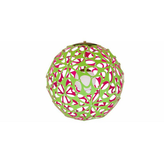 Groovy Pendant Light in Green and Pink and Brush