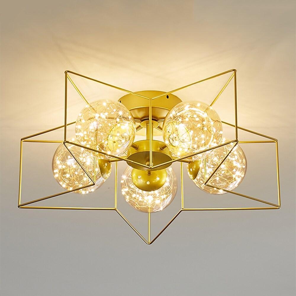 5 Light 5-pointed Star Design LED Modern Flush Mount Ceiling Lighting