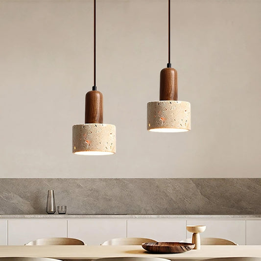 Natural Travertine Pendent Lamp