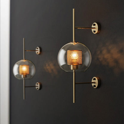 Personalized Creative Retro Industrial Style Corridor Bronze Glass Tank Wall Sconces