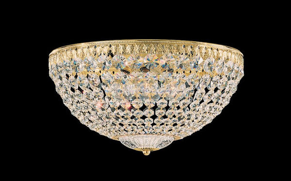 Crystal Flush Mount, 5-Light, Aurelia Gold, Clear Swarovski Crystal, 14"W (1564-211S 17UZGL)