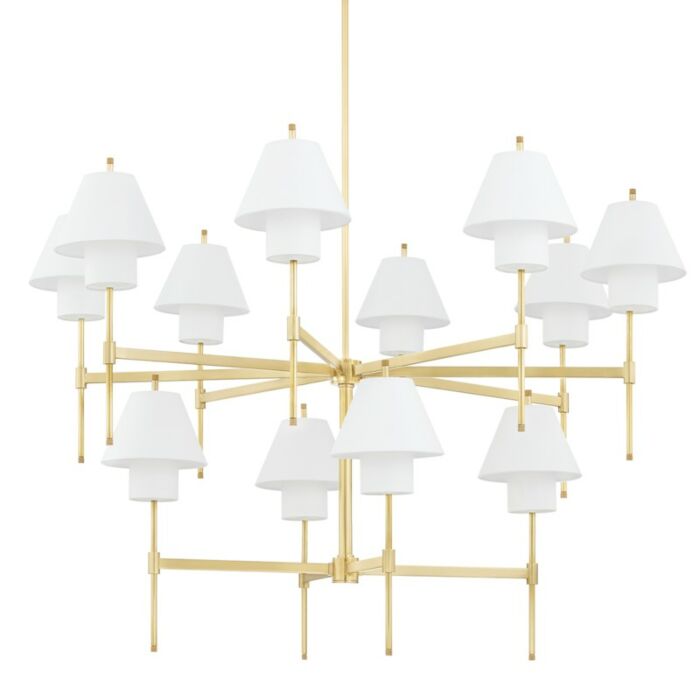 Glenmoore 12-Light Chandelier in Aged Brass