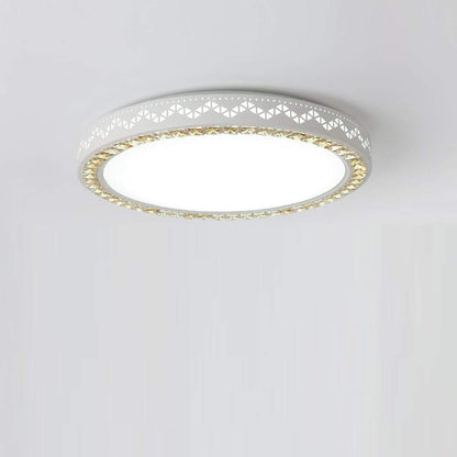 Circular Geometric Pattern LED White Modern Ceiling Light Flush Mount Lighting