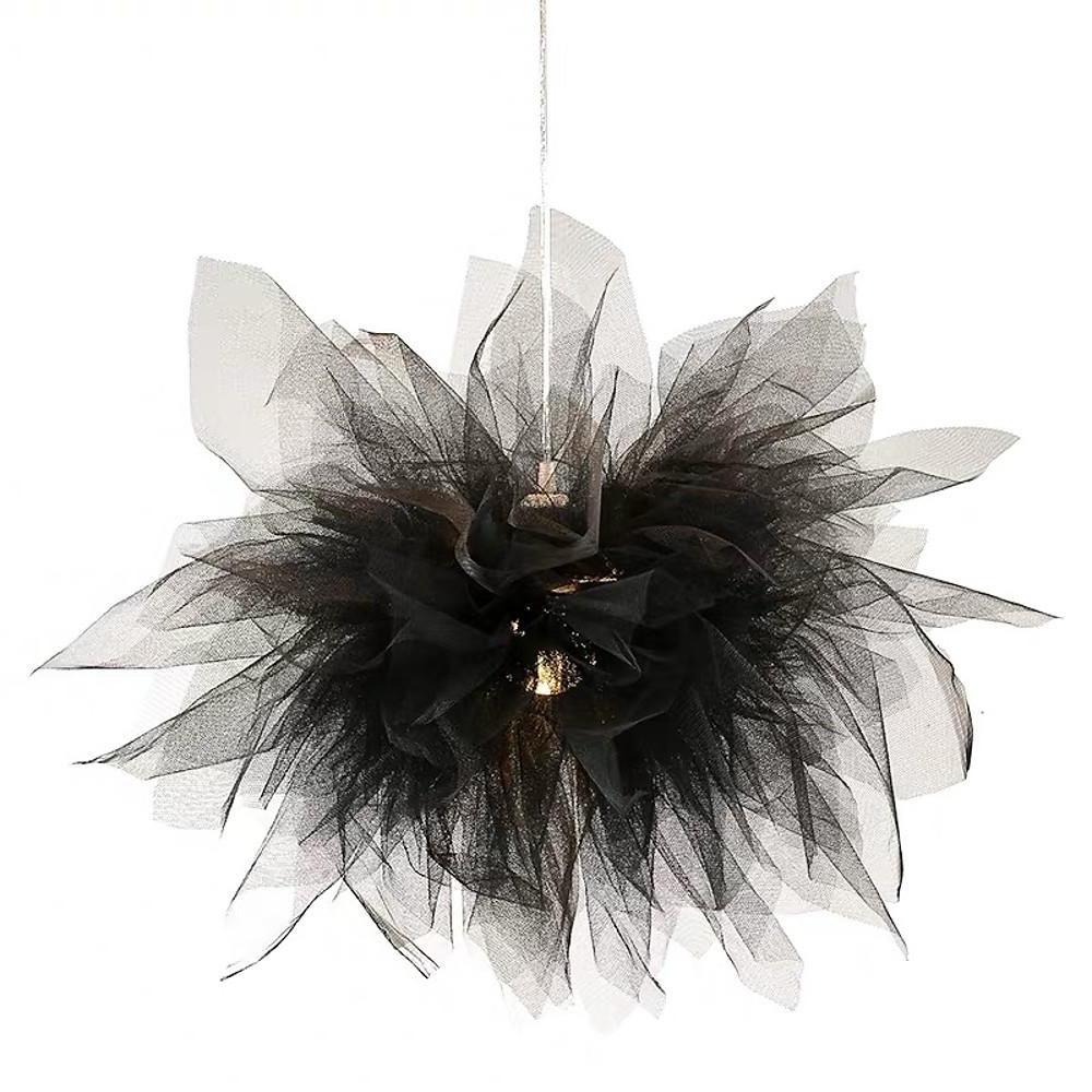 20'' Fabric Flower Design Electroplated Metal LED Modern Pendant Lights