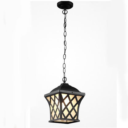 Classic Electroplated Metal Glass Lantern Traditional Pendant Lighting