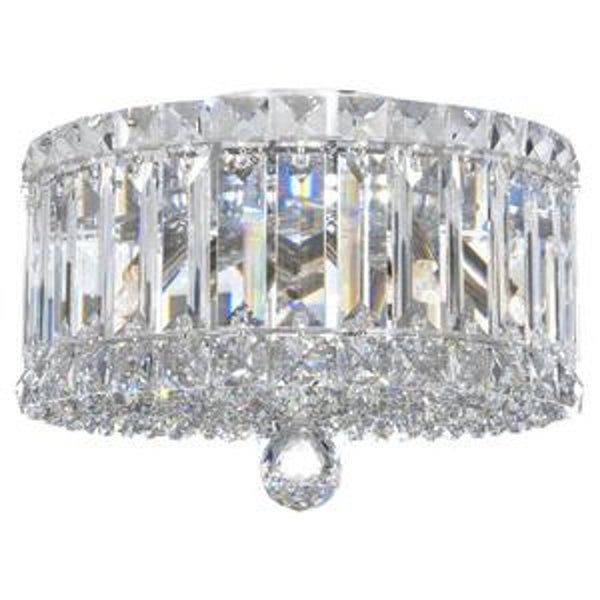 Flush Mount, 4-Light, Polished Stainless Steel, Clear Swarovski Crystal, 10"W (6692S Y3JNW)