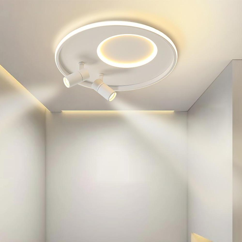 Circle Modern LED Flush Mount Ceiling Lights Dual Spotlights