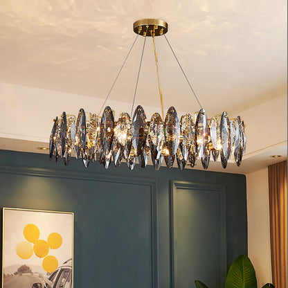 Postmodern Personality Creative Crystal Chandelier with Three-color LED