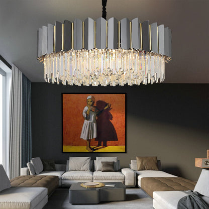 Postmodern Personality Three-color LED Home Living Room Crystal Chandelier