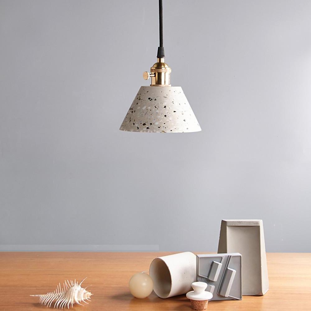 Cone Shaped Design Ceramic Pendant Light Modern Metal LED Ceiling Light