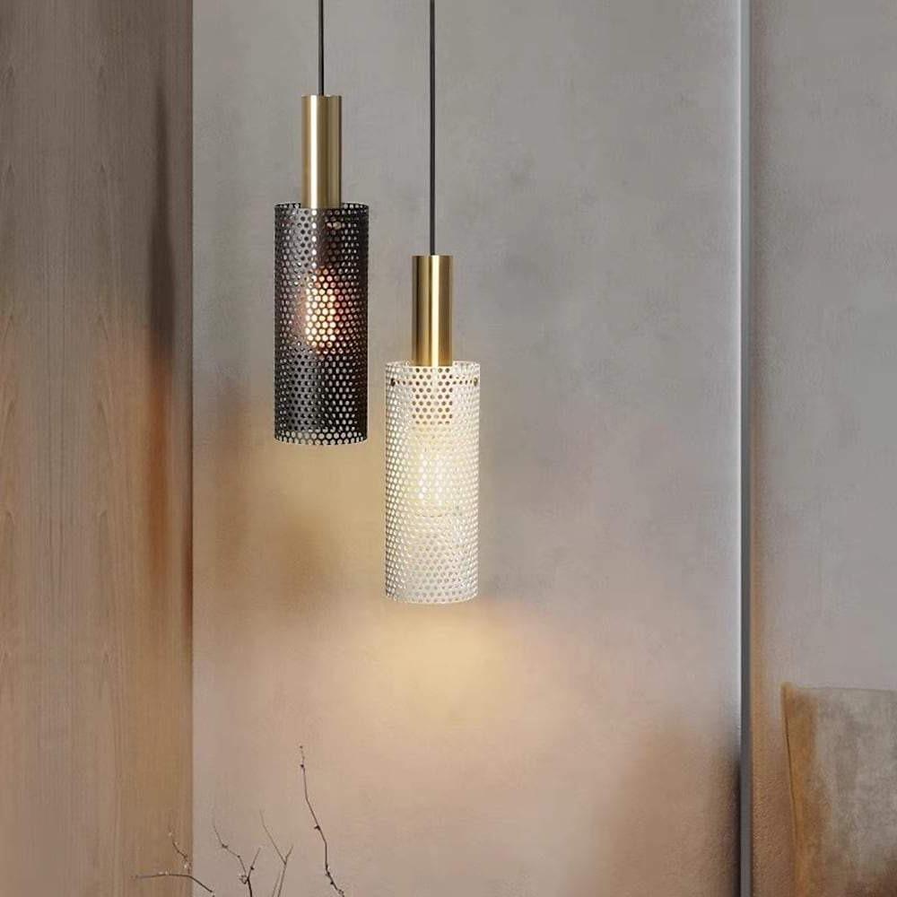 Cylinder Hanging Pendant Lights Metal Modern LED Bedroom Ceiling Lights