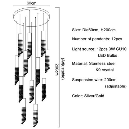 Canali Modern Crystal Pendant Chandelier