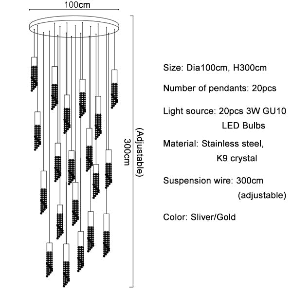 Canali Modern Crystal Pendant Chandelier