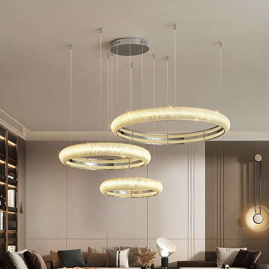 Bergamo 3-Ring Crystal Chandelier