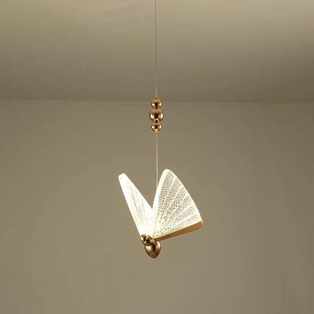 Butterflies Shaped LED Gold Modern Pendant Lights Hanging Lamp Island Lights