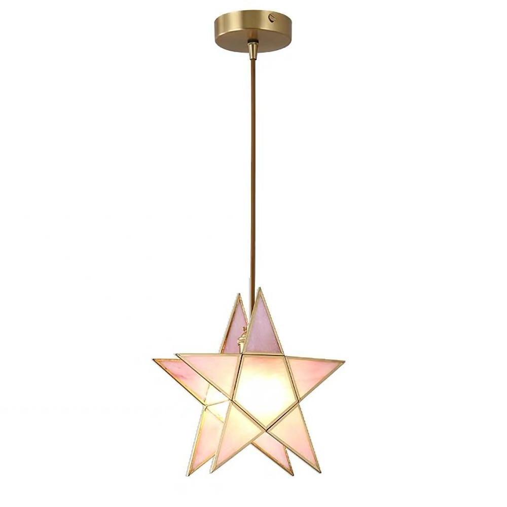 Double Star Shaped Kitchen Pendant Lights Copper Glass Pendant Lighting