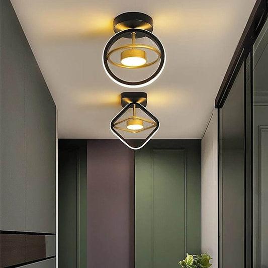 Circle Square Dimmable LED Modern Entry Ceiling Light Flush Mount Lighting