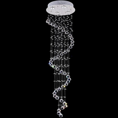 Multi Spiral Contemporary Metal Crystal Living Room Chandelier Light Fixtures