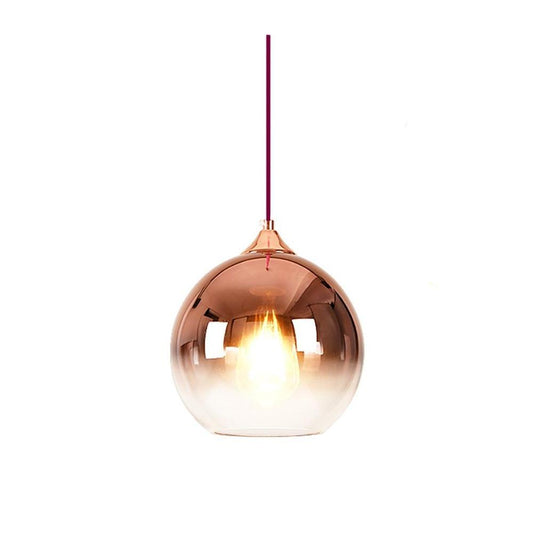 Gradient Color Glass Metal Globe Kitchen Island Pendant Lighting Ceiling Light