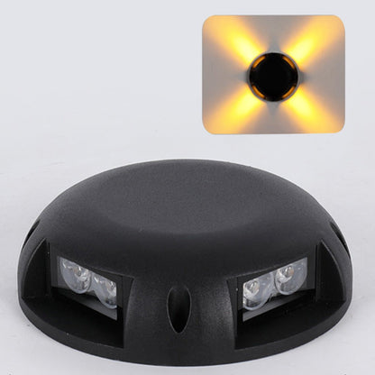 Modern Round LED Surface Flush Mounted Step Light Landscape Waterproof Decking Lights