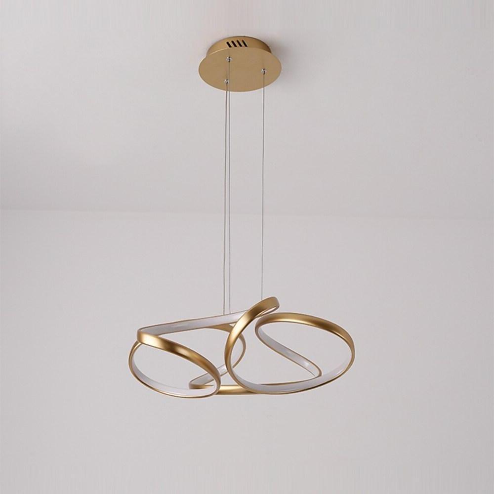 Interwoven Wave Design Gold Sputnik Chandelier Metal Ceiling Light