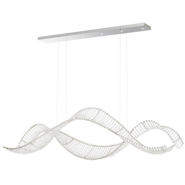 Linear Chandelier, 6-Light, LED, Polished Stainless Steel, Clear Swarovski Crystal, 60"W (SRI500N-SS1S 1J5ZUE)