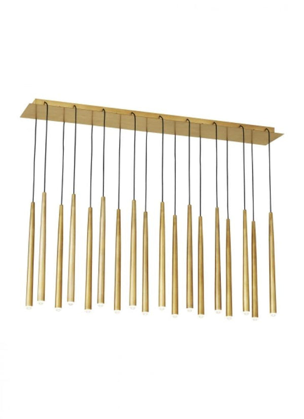 Ceiling Chandelier, 18-Light, LED, Natural Brass, 43.2"L (700TRSPPYL18TNB-LED930120 70PGDL3)