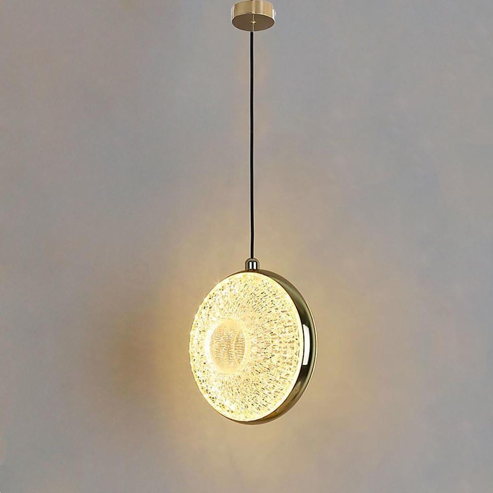 Circle Shaped Electroplated Acrylic Metal LED Modern Pendant Lighting