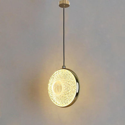 Circle Shaped Electroplated Acrylic Metal LED Modern Pendant Lighting