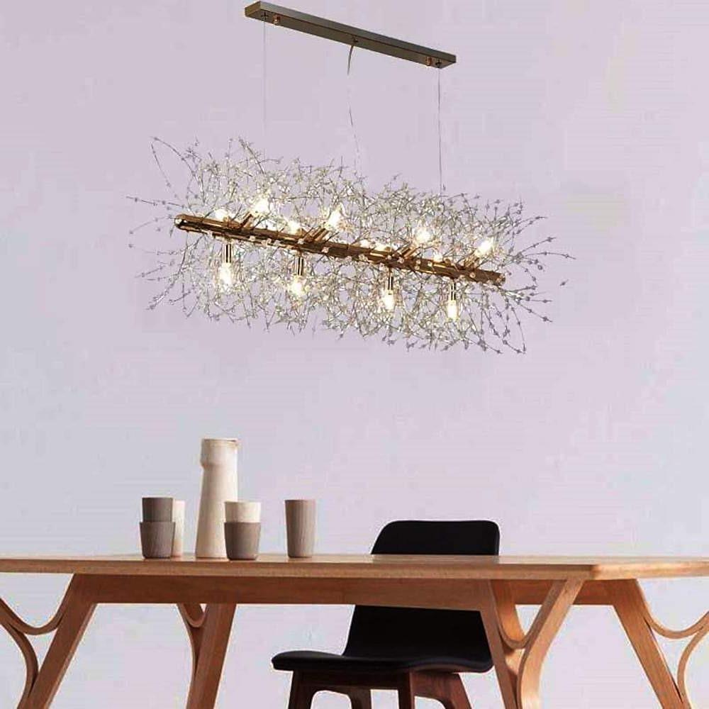 12-Light Firework Island Light G9 LED Crystal Strings Pendant Lights