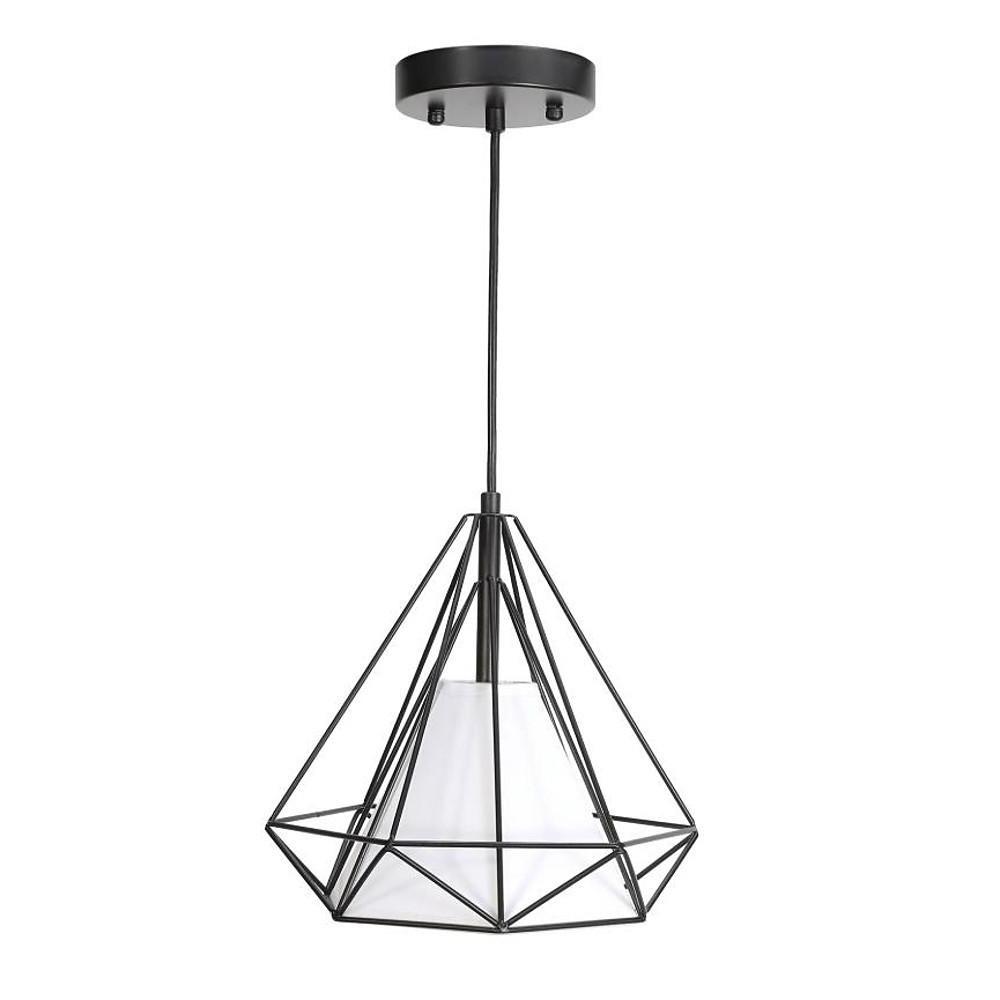 Geometrical Lantern Classic Island Pendant Lights Metal Fabric Ceiling Light