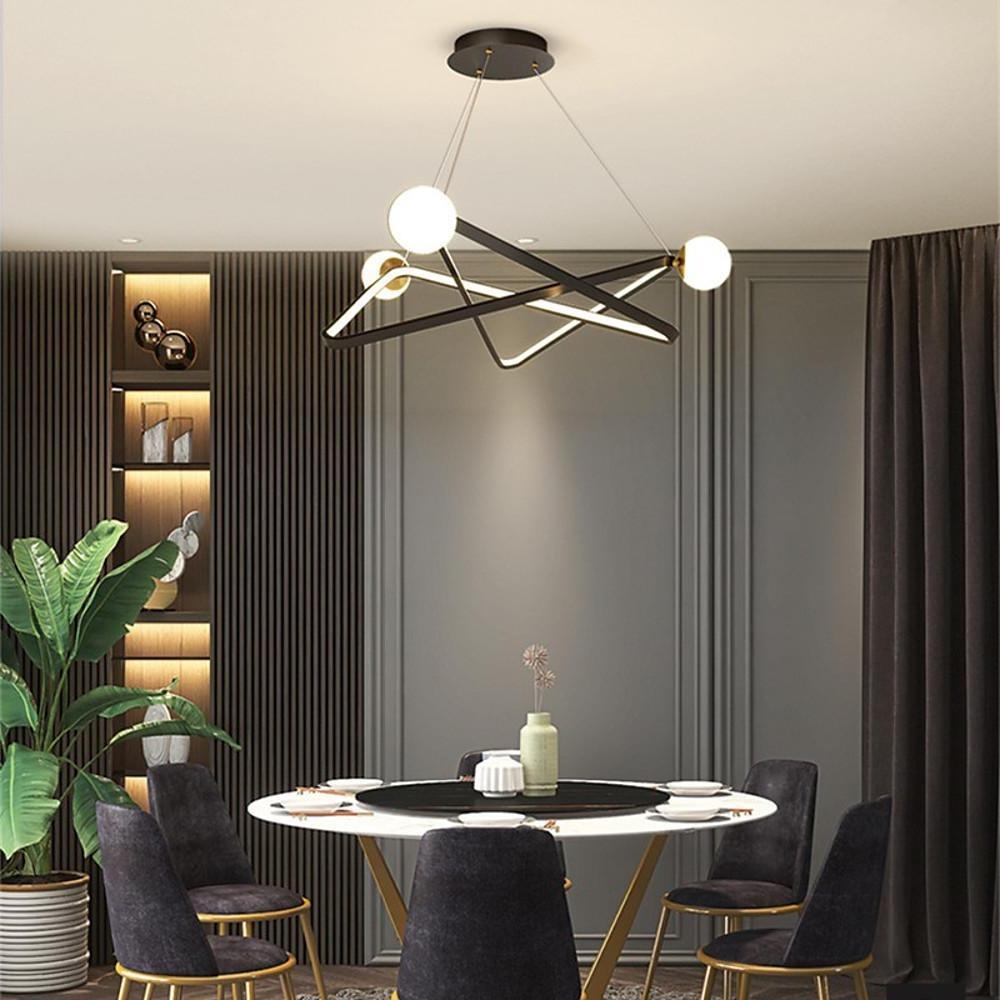 Geometric Design LED Modern Chandeliers Glass Pendant Lights Hanging Lamp