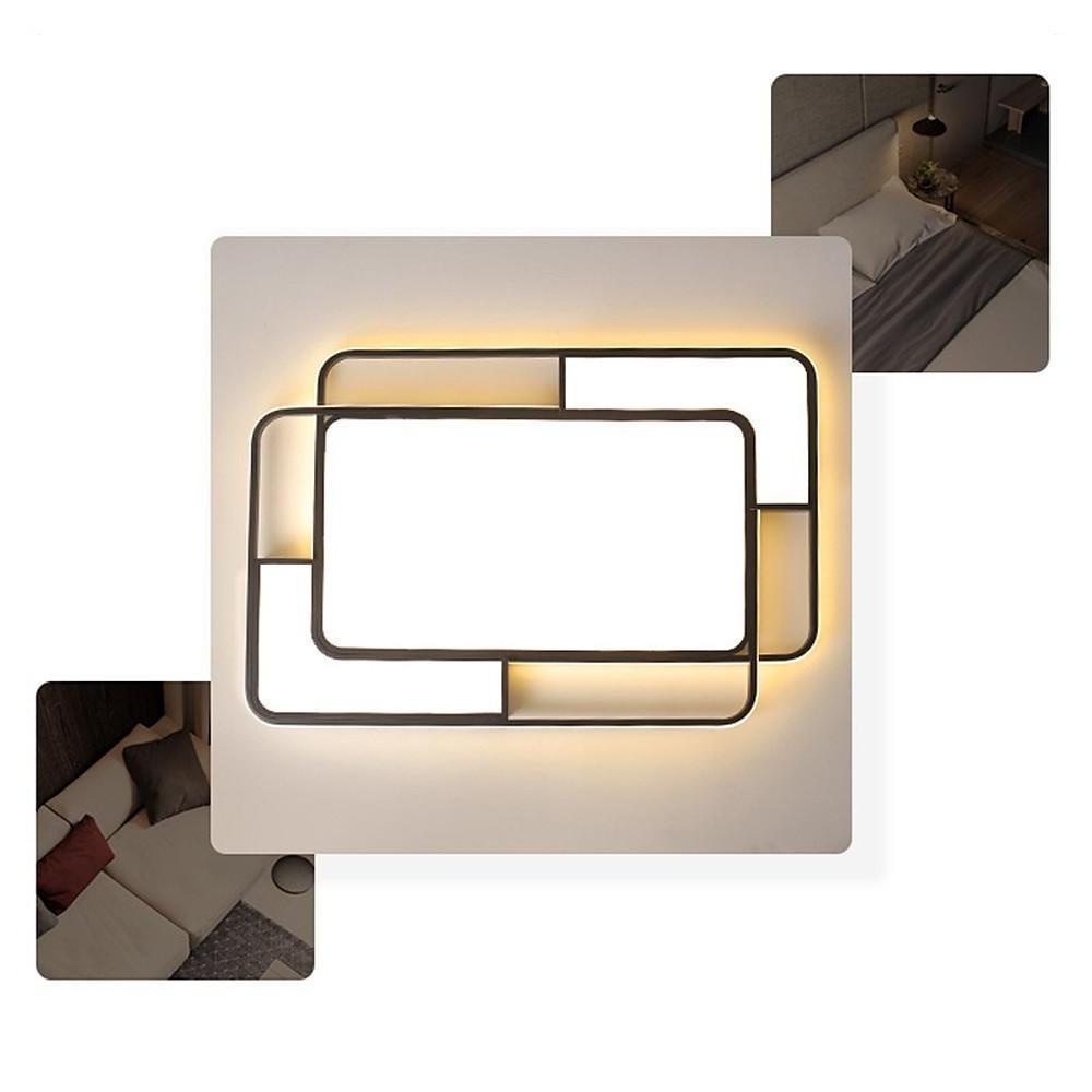 Square LED Geometric Overlay Flush Mount Ceiling Light for Bedroom