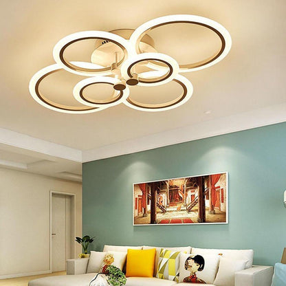 Circles Aluminum Acrylic Cluster Style Design Flush Mount Lighting LED Living Room Bedroom Ceiling Lights